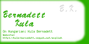 bernadett kula business card